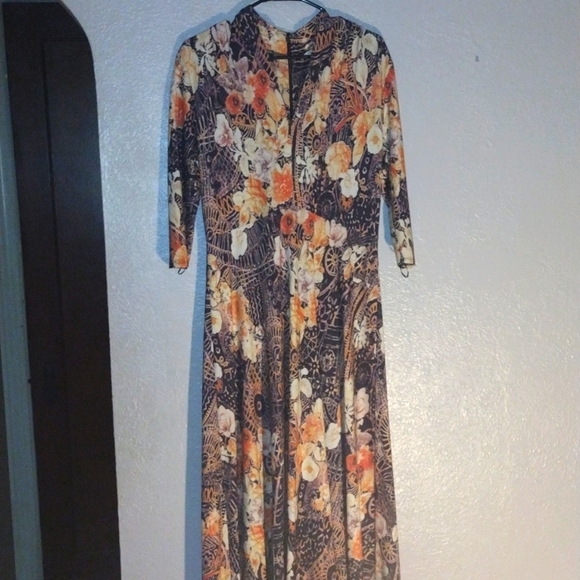 Purple and Orange Floral Soft Surroundings Maxi Dress S - Picture 1 of 7